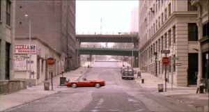 Ferrari driving in empty DUMBO