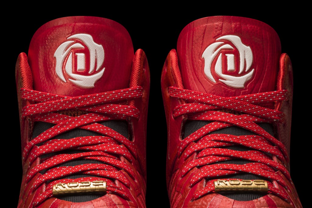 D Rose 4.5 Light Scarlet-Black-White Detail 3 (G66977)