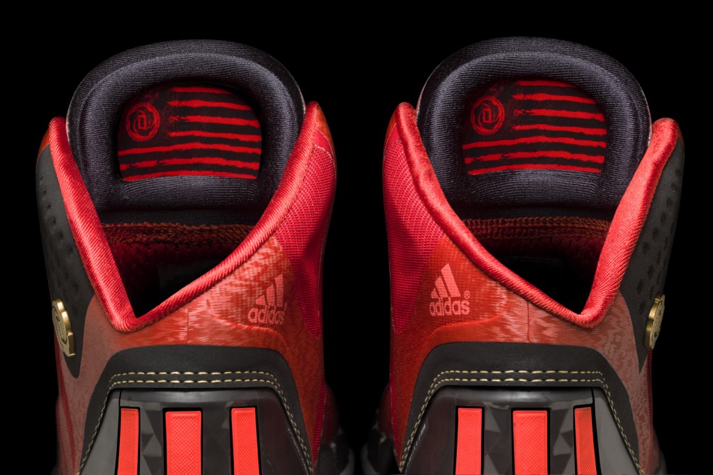 D Rose 4.5 Light Scarlet-Black-White Detail 4 (G66977)