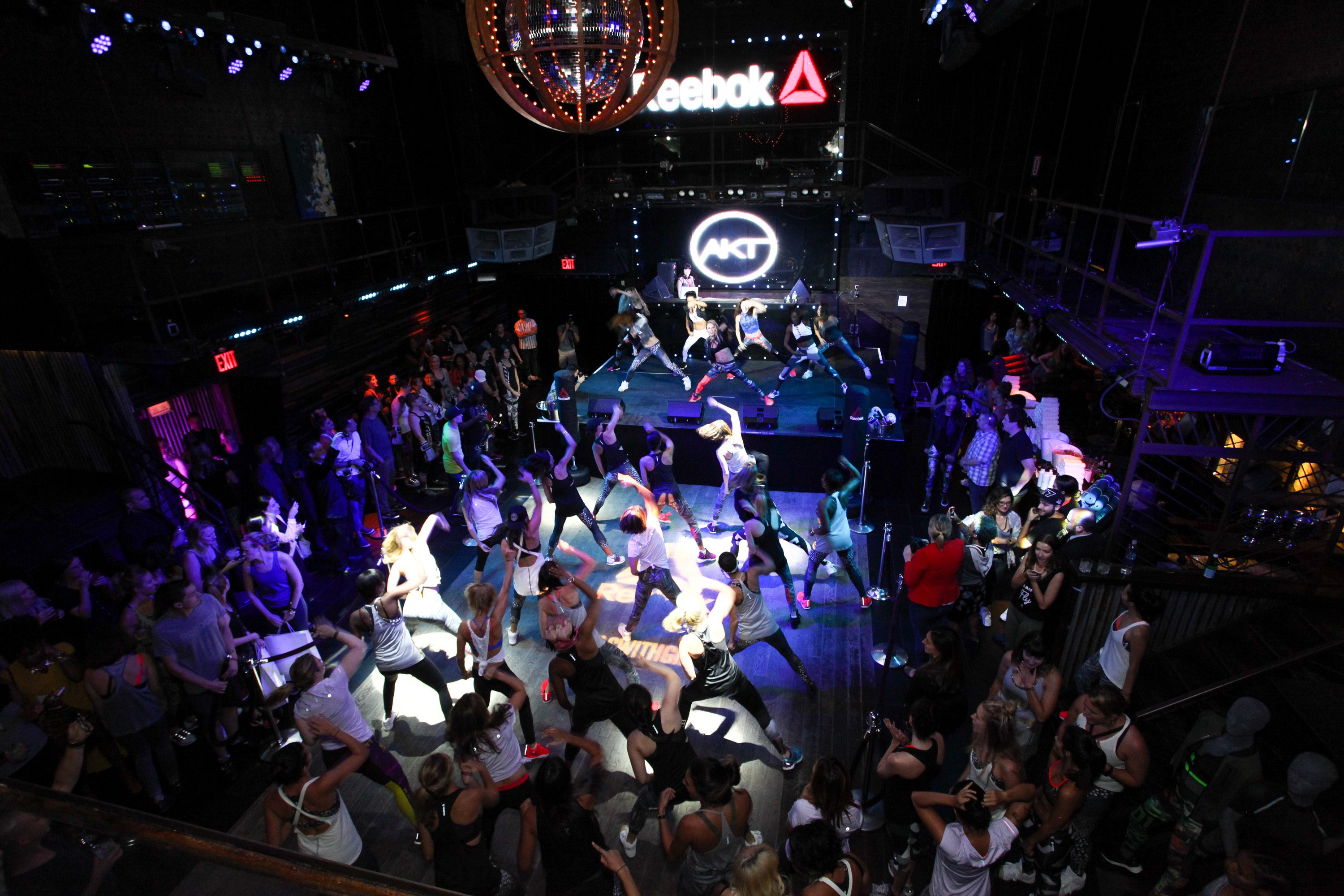 NEW YORK, NY - SEPTEMBER 16: Guests participate in the AKT in Motion Class at Marquee on September 16, 2015 in New York City. (Photo by Donald Bowers/Getty Images for Reebok)