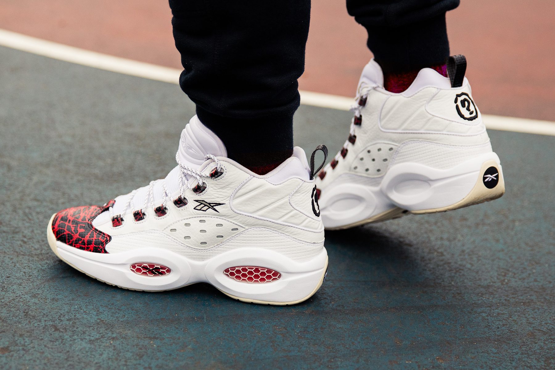 reebok question georgetown on feet