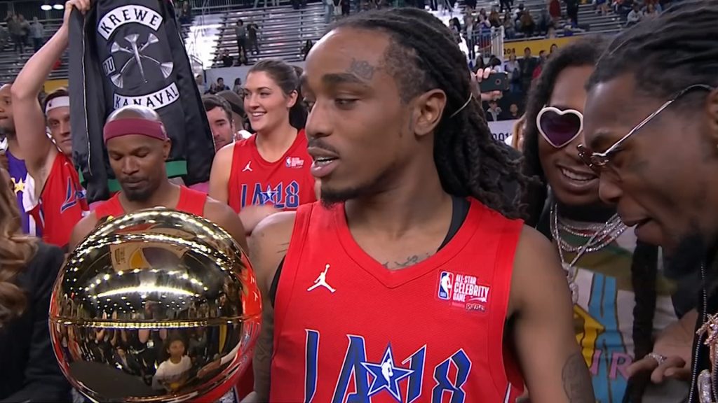 Quavo Takes Home the NBA Celebrity AllStar Game MVP Hardwood and
