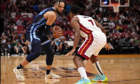 NBA Basketball - Dillon Brooks and Kyle Lowry